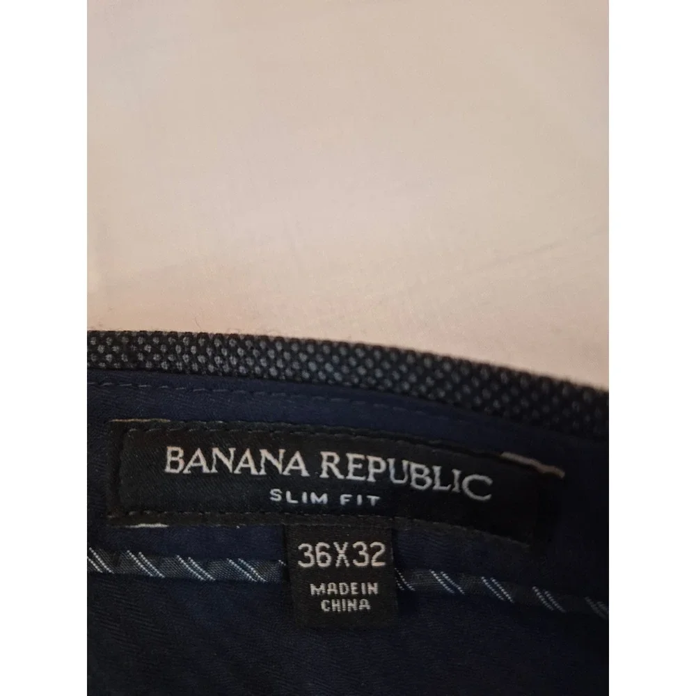 Banana Republic Mens Slim Fit 100% Wool Dress Pants Charcoal Gray 39x32 Trousers